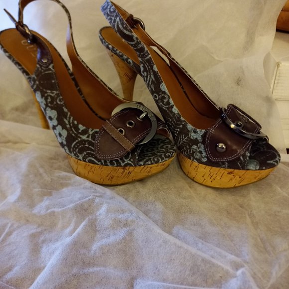 Guess - Open Toe Sling back - Cork heel - Picture 4 of 8